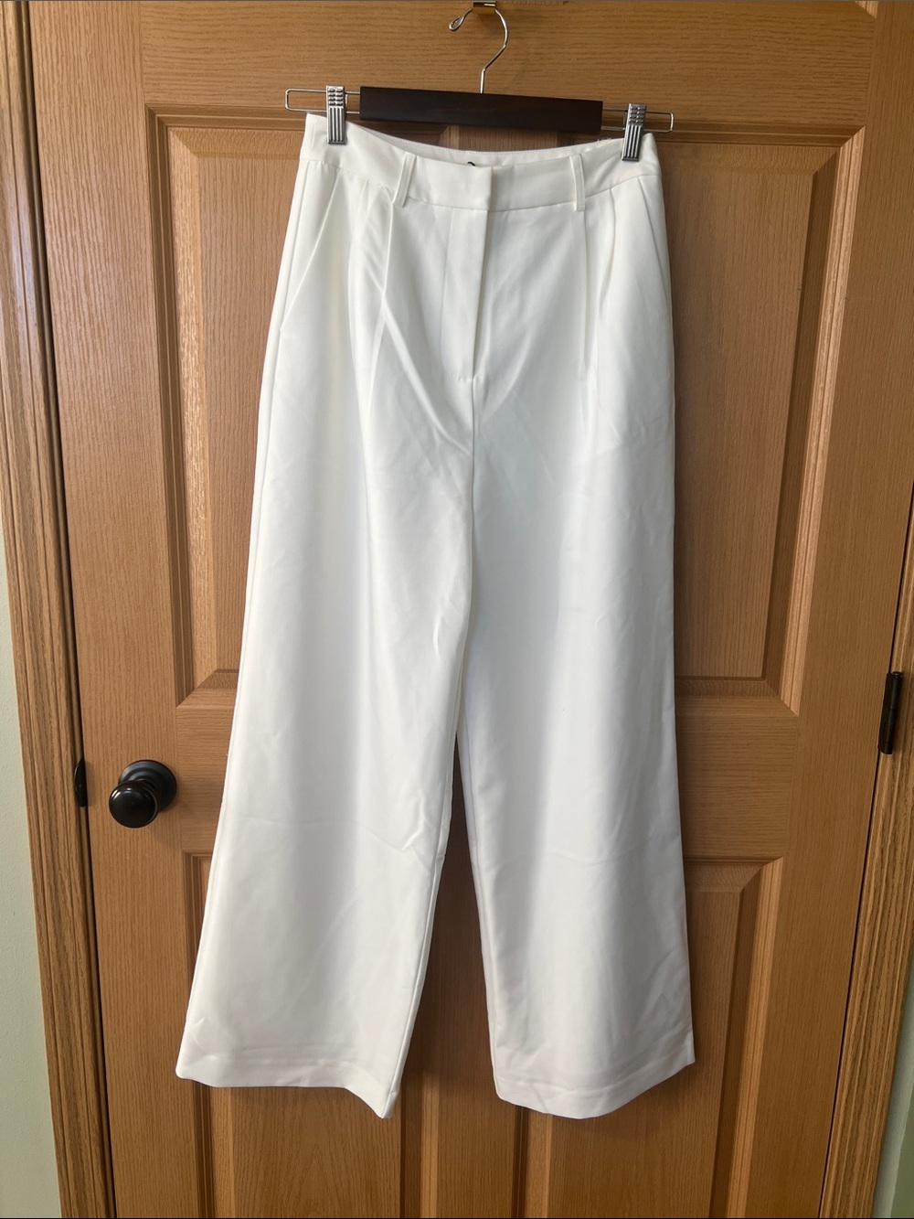 NWT Commense Wide-Leg Dress Pants in Ivory/Cream, Size Small